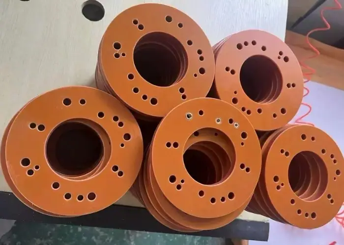 Bakelite parts for electrical insulation applications.