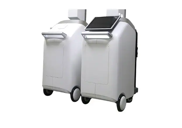 Medical analysis system plastic prototype manufactured with engineering plastics and precision machining for laboratory equipment development.