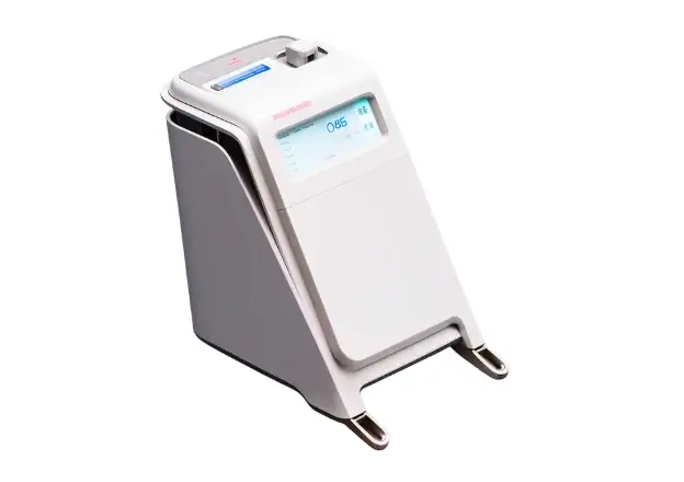 Medical monitoring device plastic prototype manufactured with precision plastic machining for healthcare product development and engineering validation.