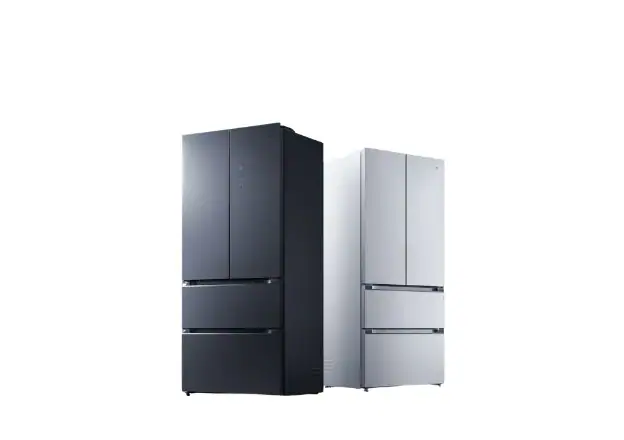 Multi-door refrigerator plastic prototype for appliance development.