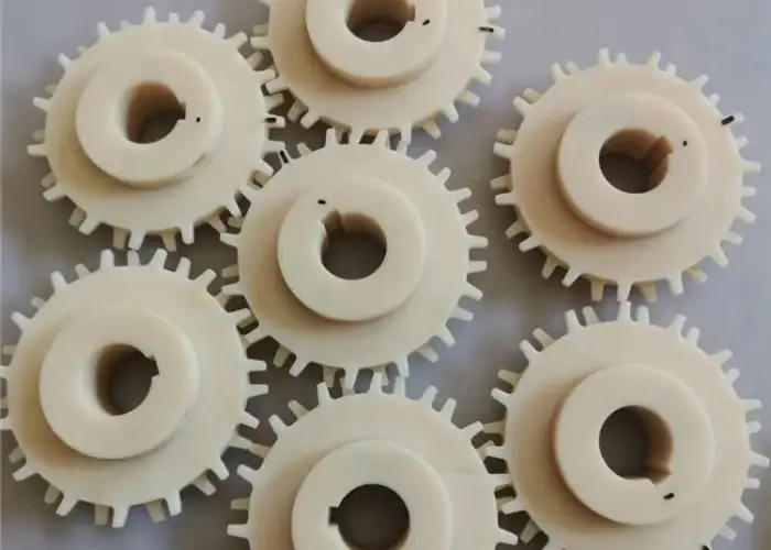 Nylon gear prototype for motion system testing.