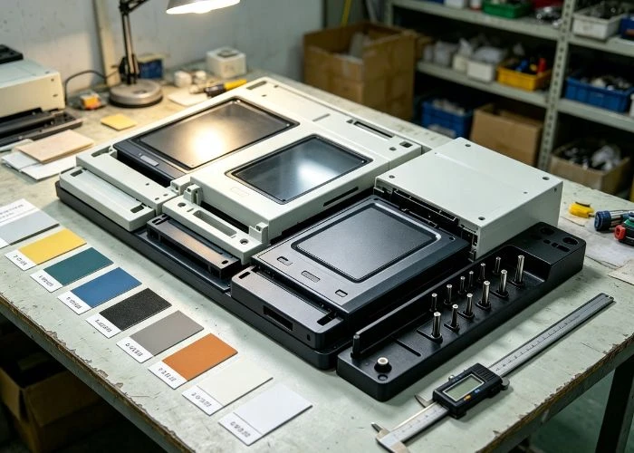 Coordinate finishing across multiple prototype components to maintain a consistent overall appearance after assembly.