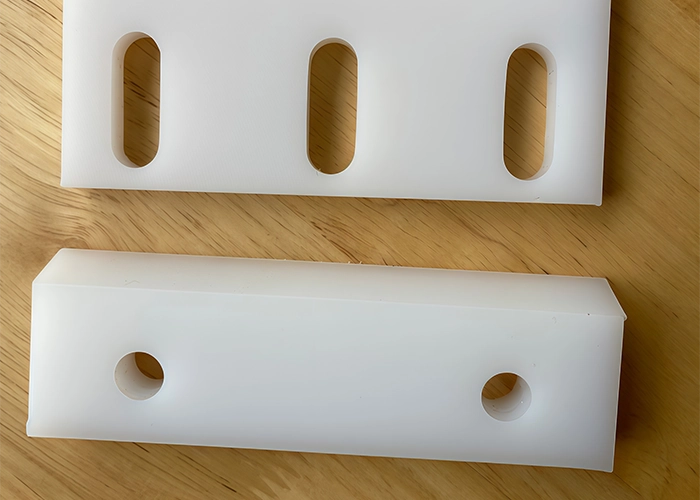 White CNC machined polyethylene plastic parts for custom prototypes and low-volume production