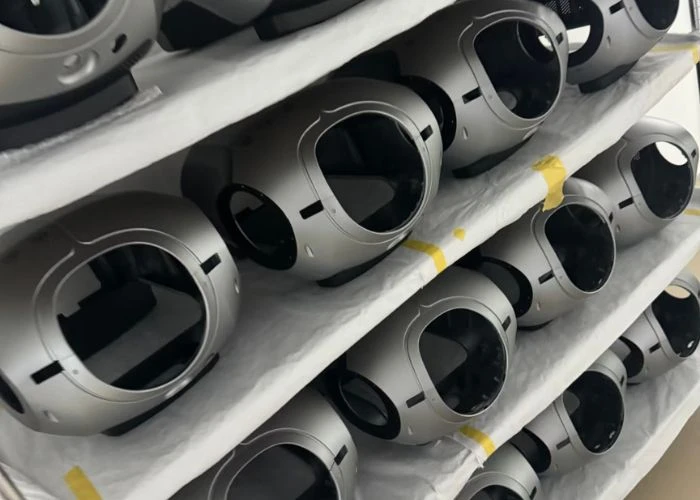 Painted plastic prototype housing for robot product development. plastic manufacturing