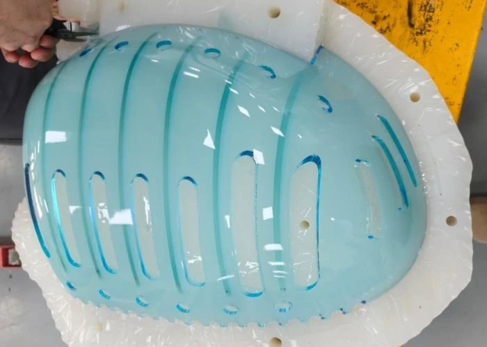 Plastic prototype components made by vacuum casting.